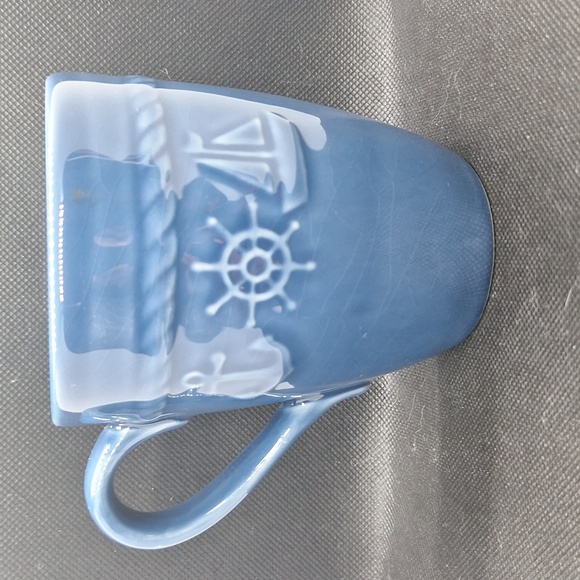 Ocean Blue Nautical Mug with Anchor and Wheel - Picture 3 of 5
